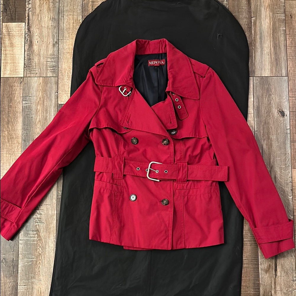 Women's Red Trench Coat